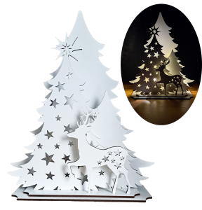 Dekoracja świąteczna 3D choinka lampka LED