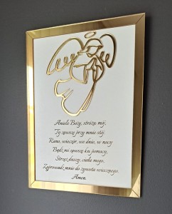 Obraz z Modlitwą Aniele Boży Stróżu Mój Prezent pamiątka z dedykacją