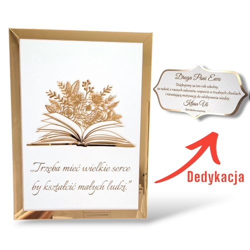 Prezent Podziękowanie Dzień Nauczyciela Zakończenie Roku Obraz 3D grawer.png