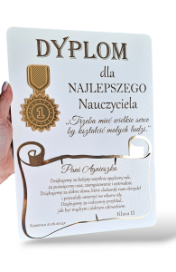 Prezent Podziękowanie Dzień Nauczyciela Obraz Dyplom 3D grawer