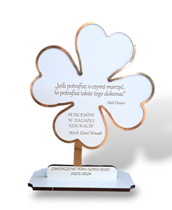 Statuetka Koniczynka z CYTATEM i Dedykacją (2).png