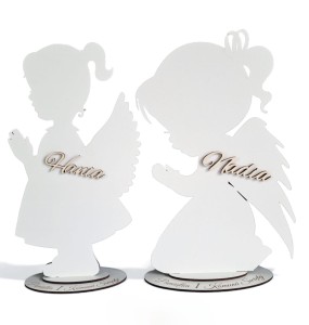 Aniołek DZIEWCZYNKA drewniany Pierwsza Komunia Święta Pamiątka 