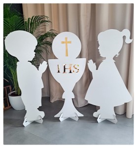 Figurki Dzieci z Kielichem KOMUNIA ŚWIĘTA IHS dekoracja do kościoła na przyjęcie 100cm
