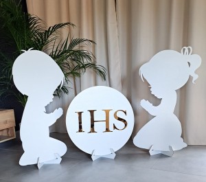 Figurki Dzieci z Hostią IHS  KOMUNIA ŚWIĘTA dekoracja do kościoła na przyjęcie 100cm