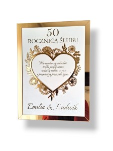 Obraz prezent na rocznice ślubu 50 40 25 30 z dedykacją i cytatem