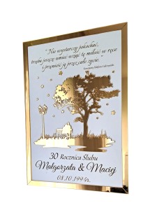 Prezent na Rocznicę Ślubu 25 30 40 50 60 Jubileusz  pamiątka Obraz z cytatem i dedykacją 