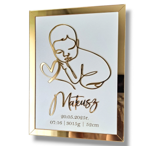 Metryczka Dziecka Obraz Prezent Narodziny Chrzest Święty  (1)