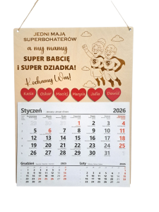 Kalendarz drewniany prezent na Dzień Babci i Dziadka  (1)
