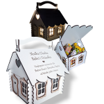 Prezent drewniany domek na słodycze dla Babci i Dziadka Słodka Chatka GRATIS
