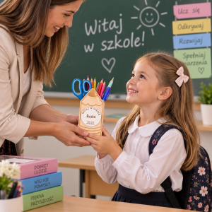 Personalizowany organizer na przybory szkolne z imieniem pierwszoklasisty