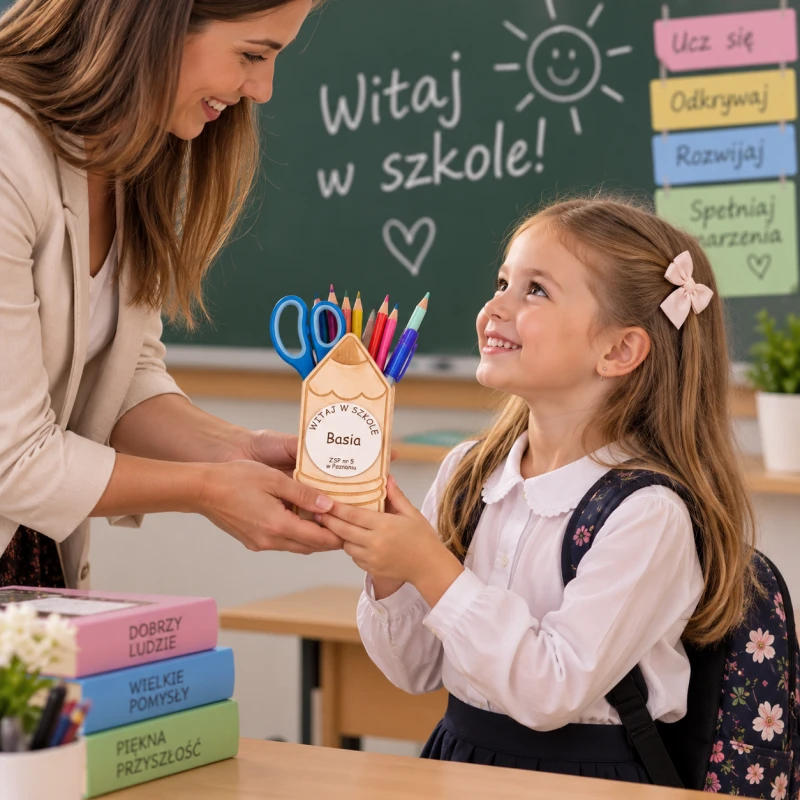 Personalizowany organizer na przybory szkolne z imieniem pierwszoklasisty